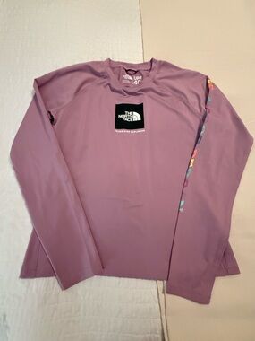 Girls Size XL The North Face Mauve/Purple Long Sleeve Logo Tee
